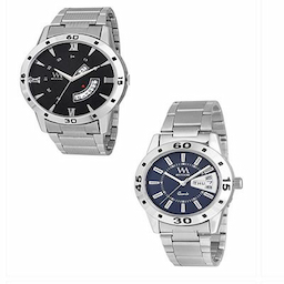 WM Watches Pack of His & Her Silver-Toned Analogue Watch DD-042-DD-009-BU