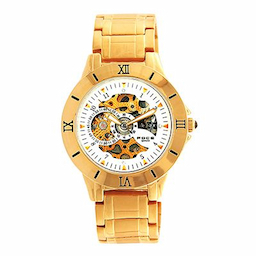 Foce Men White & Gold-Toned Analogue Watch AUTOMATIC
