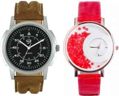 Ad Global AD Global Fency Look Branded Collection Couple New Desginer Leather Strap With Best Offer SR-01_MX06 Watch - For Couple