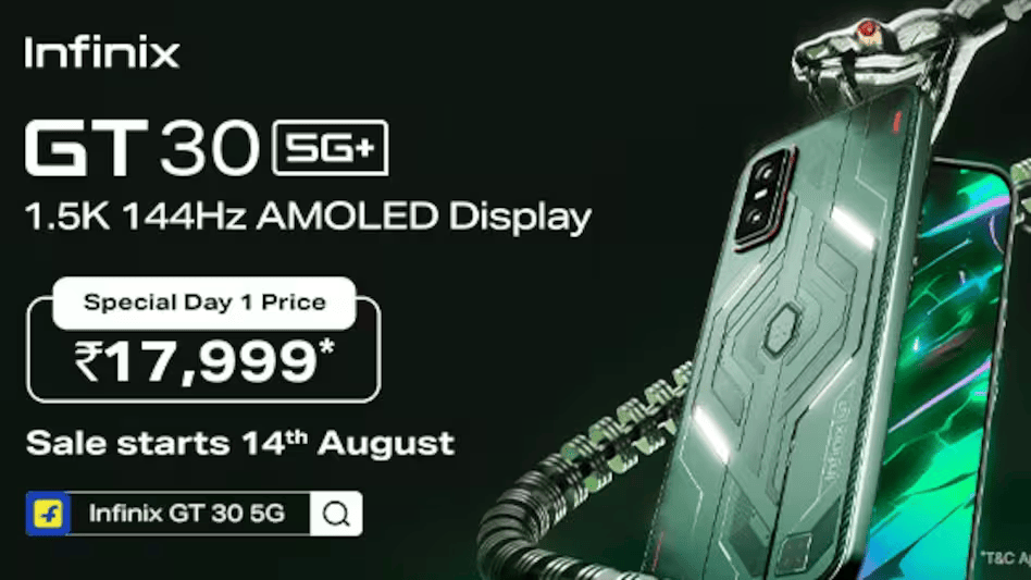 Infinix GT 30 5G+ Smartphone Launches in India, Features MediaTek Dimensity 7400 SoC & 5,500mAh Battery Pack
