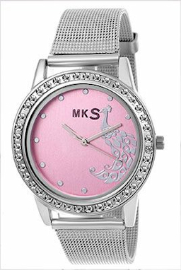 Analog MKS hot peafowl look Pink Dial Watch - For Girls Watch - For Girls Analog MKS hot peafowl look Pink Dial Watch - For Girls Watch - For Girls